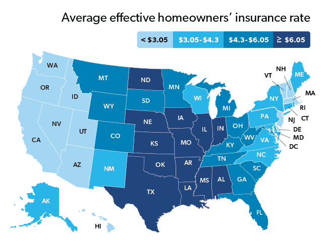 Average effective homeowners insurance rate