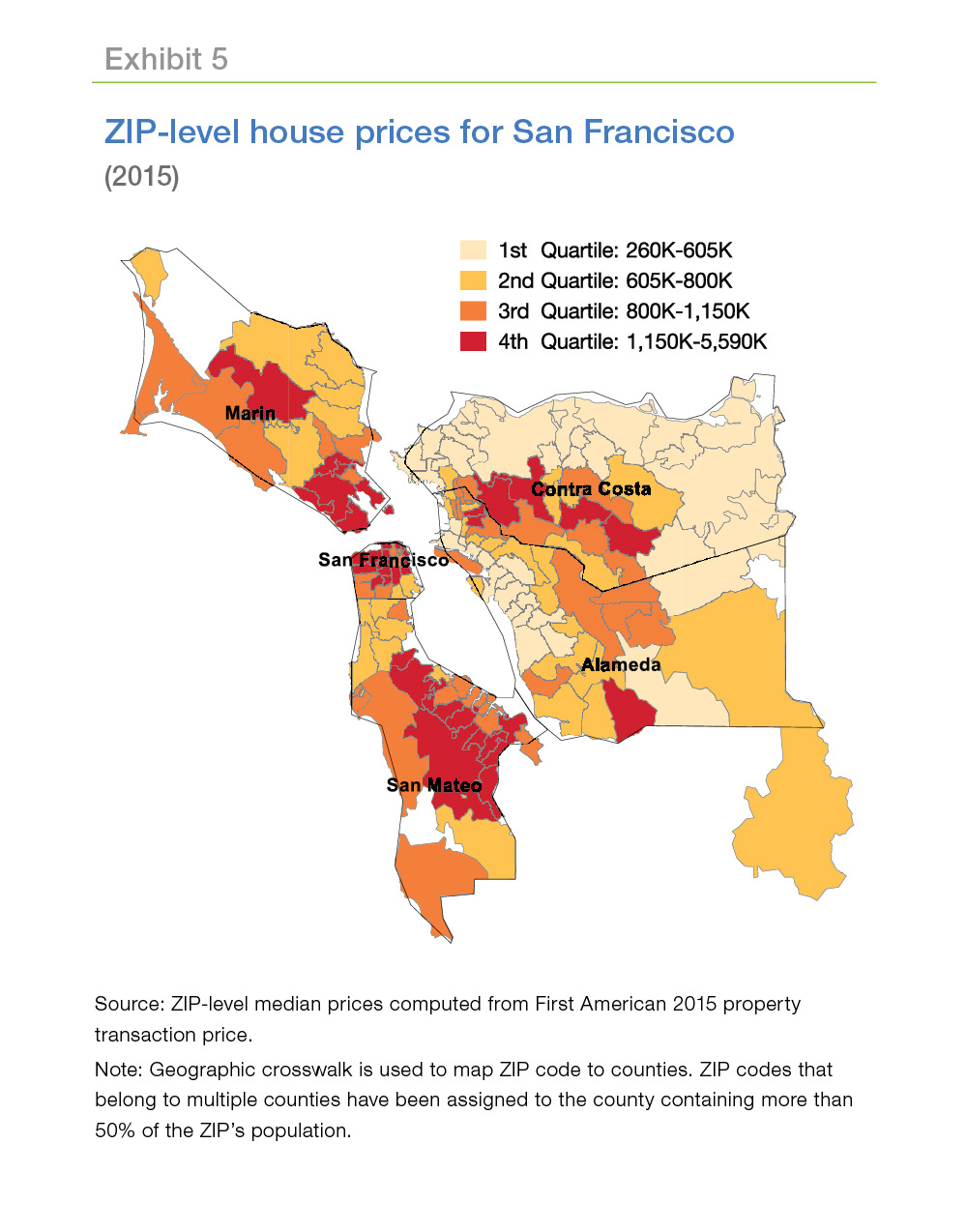 Maps showing ZIP-level house prices for San Francisco (2015)