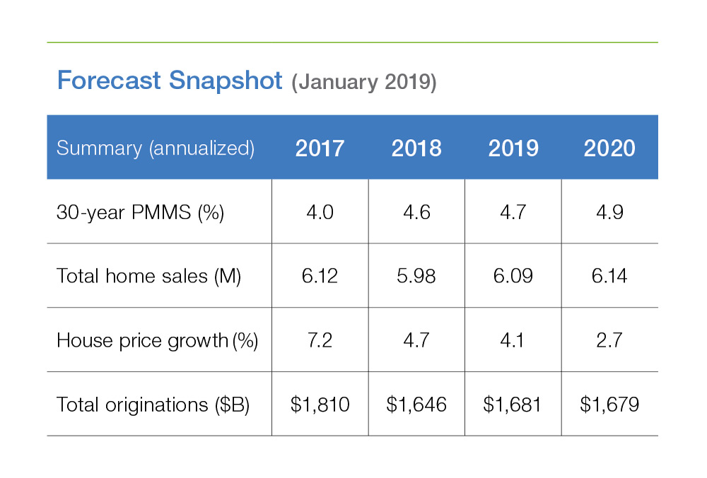 Table chart of Forecast: January 2019 Snapshot