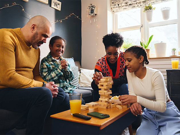 family playing a game