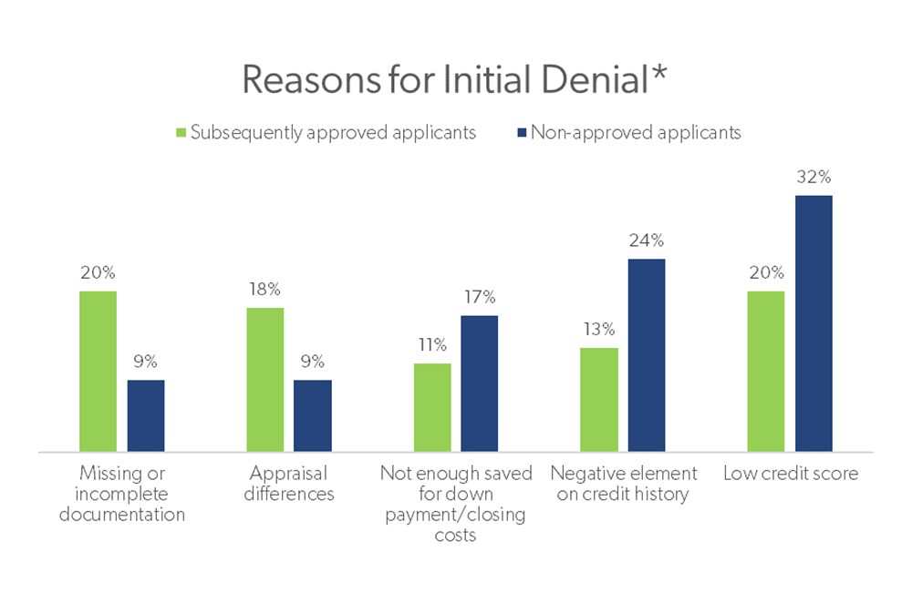 Denial Reasons: Common reasons borrowers were denied for a mortgage loan