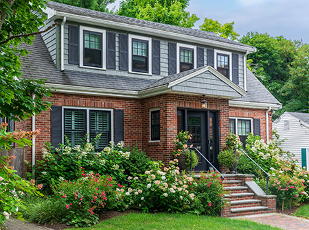 Exterior of single-family home