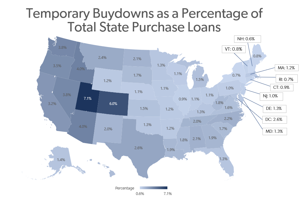 Temporary buydown activity is primarily concentrated in the western United States
